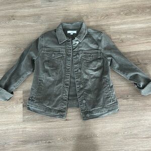 New Directions Olive Green Denim Jacket